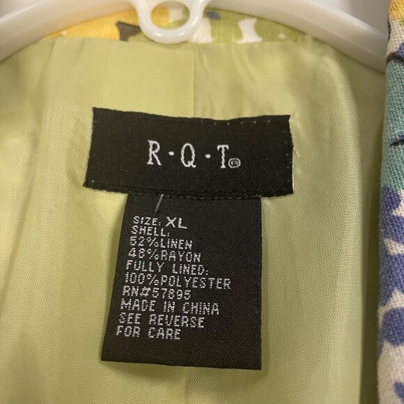 RQT Womens Floral Single Button Blazer Multicolor Size XL Pockets - Picture 8 of 8